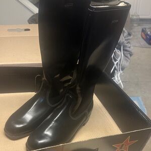 Men's Black Riding Boots with sheep skin lining
